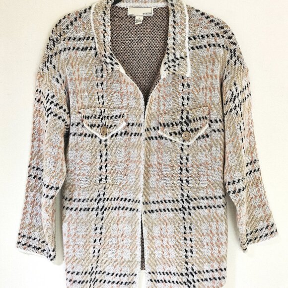 by design Sweaters - By Design Tan Striped Cardigan Large